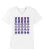 Romania Motiv National Traditional Tricou mânecă scurtă guler V Bărbat Presenter