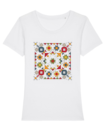 Romania Motiv National Traditional White