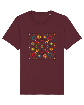 Romania Motiv National Traditional Burgundy