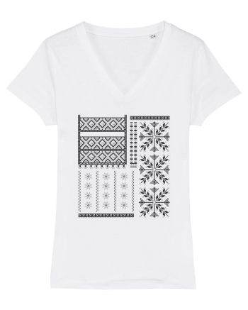 Romania Motiv National Traditional White