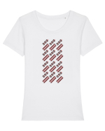 Romania Motiv National Traditional Tricou mânecă scurtă guler larg fitted Damă Expresser