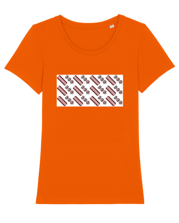 Romania Motiv National Traditional Bright Orange
