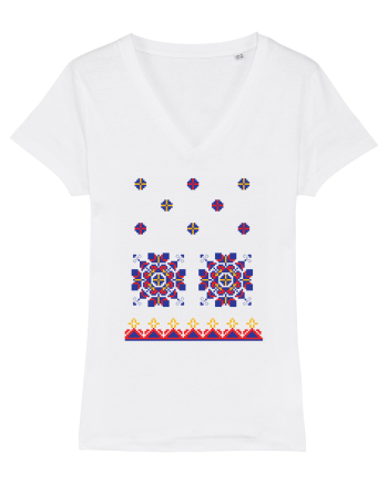 Romania Motiv National Traditional White