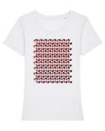 Romania Motiv National Traditional Tricou mânecă scurtă guler larg fitted Damă Expresser