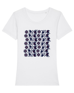 Romania Motiv National Traditional Tricou mânecă scurtă guler larg fitted Damă Expresser