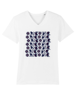 Romania Motiv National Traditional Tricou mânecă scurtă guler V Bărbat Presenter