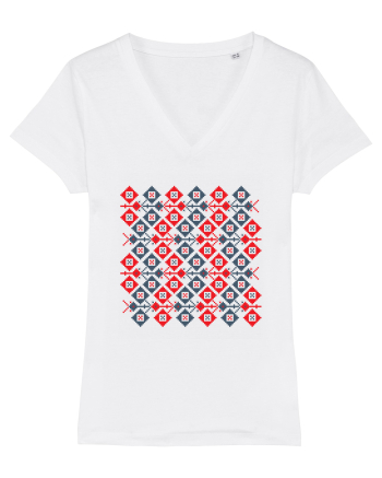 Romania Motiv National Traditional White