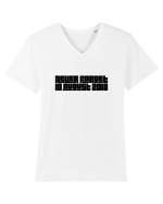 10august2018 white Tricou mânecă scurtă guler V Bărbat Presenter