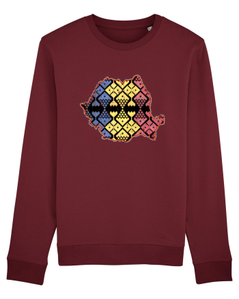 Romania Tricolor Motive Nationale Vintage Burgundy