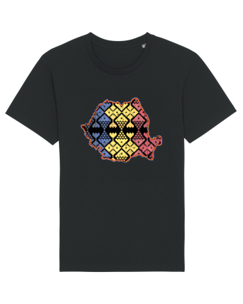 Romania Tricolor Motive Nationale Vintage Black