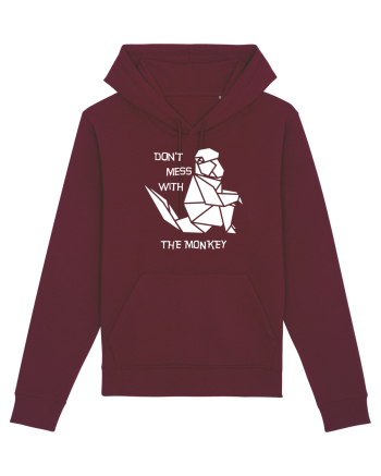 Don't Mess With The Monkey - Origami Style Burgundy