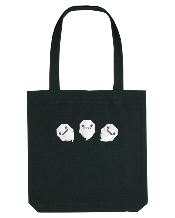 Cute Origami Ghosts - Happy Halloween Black