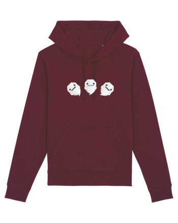 Cute Origami Ghosts - Happy Halloween Burgundy