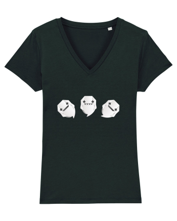 Cute Origami Ghosts - Happy Halloween Black