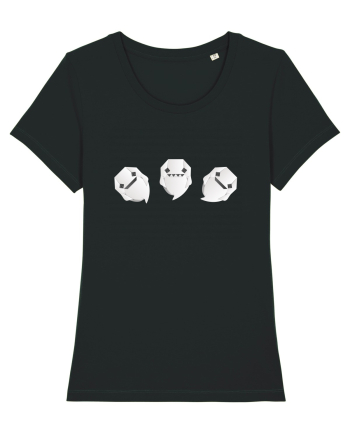 Cute Origami Ghosts - Happy Halloween Black