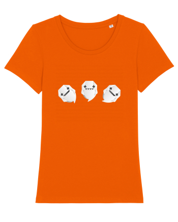 Cute Origami Ghosts - Happy Halloween Bright Orange