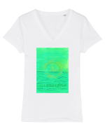 Valurile vietii Tricou mânecă scurtă guler V Damă Evoker