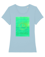 Valurile vietii Tricou mânecă scurtă guler larg fitted Damă Expresser