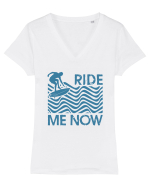 Ride me now Tricou mânecă scurtă guler V Damă Evoker