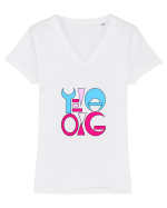 Moon Yoga Tricou mânecă scurtă guler V Damă Evoker