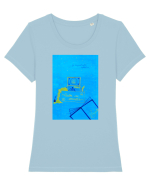Cutia cu amintiri Tricou mânecă scurtă guler larg fitted Damă Expresser