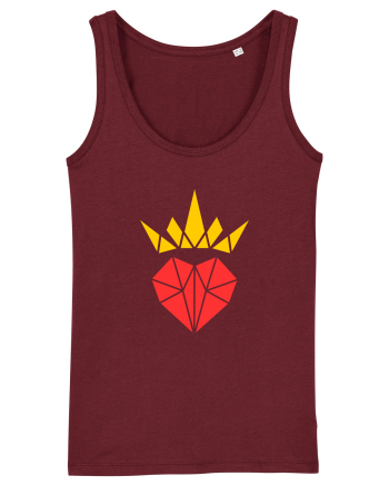 Cute Origami Crowned Heart Burgundy