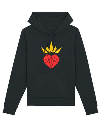 Cute Origami Crowned Heart Black