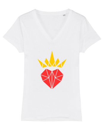 Cute Origami Crowned Heart White