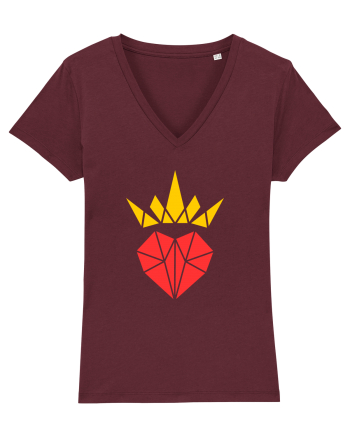 Cute Origami Crowned Heart Burgundy