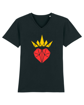 Cute Origami Crowned Heart Black