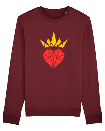 Cute Origami Crowned Heart Burgundy