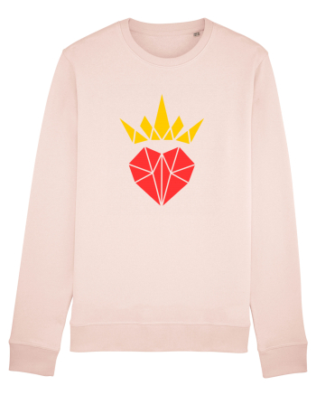 Cute Origami Crowned Heart Candy Pink