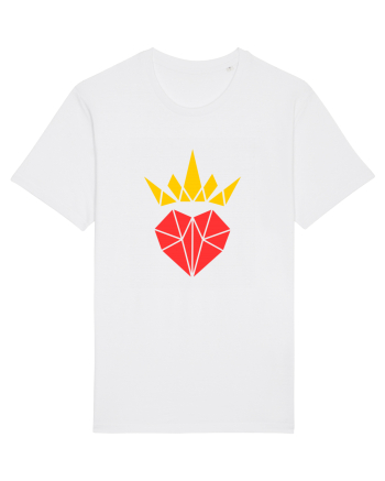 Cute Origami Crowned Heart White