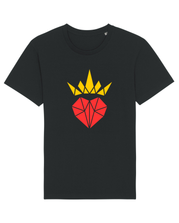 Cute Origami Crowned Heart Black