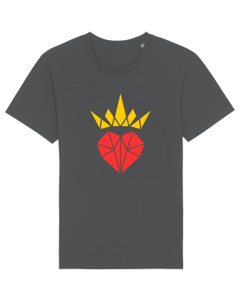 Cute Origami Crowned Heart Anthracite
