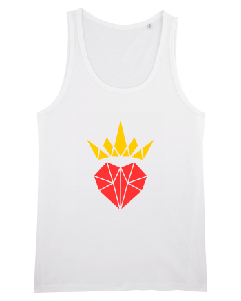 Cute Origami Crowned Heart White