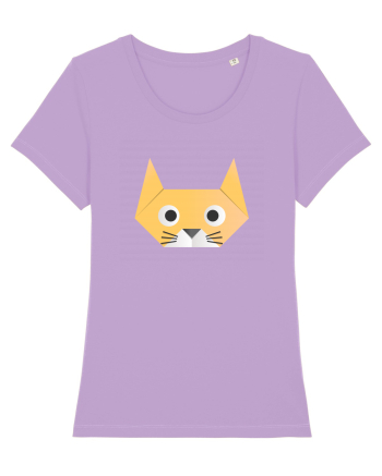 Funny  Cat Face - Origami Style Lavender Dawn
