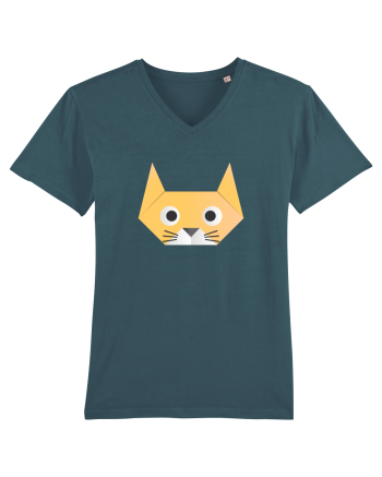 Funny  Cat Face - Origami Style Stargazer