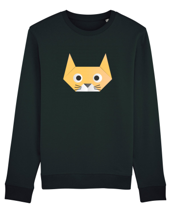 Funny  Cat Face - Origami Style Black
