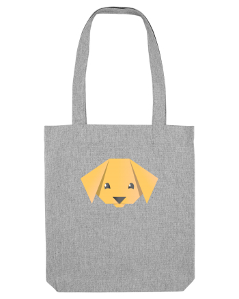 Cute Dog Face - Origami Style Heather Grey