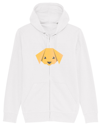 Cute Dog Face - Origami Style White