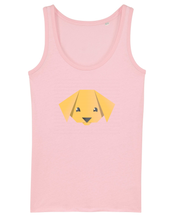 Cute Dog Face - Origami Style Cotton Pink