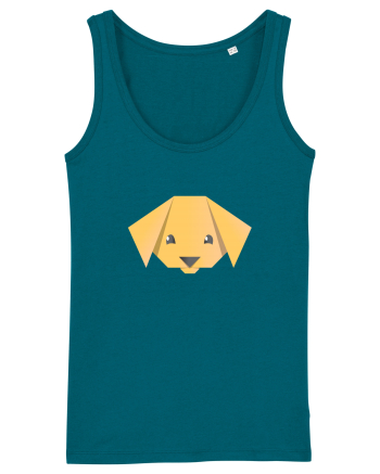 Cute Dog Face - Origami Style Ocean Depth