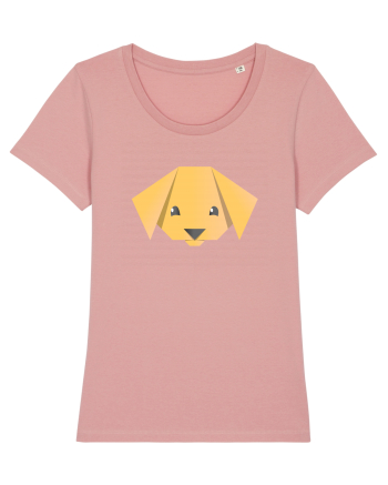 Cute Dog Face - Origami Style Canyon Pink