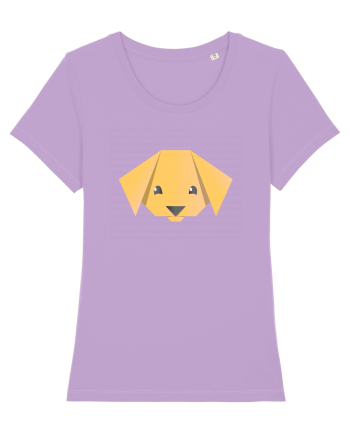 Cute Dog Face - Origami Style Lavender Dawn