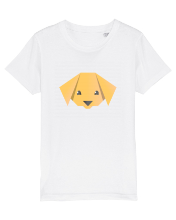 Cute Dog Face - Origami Style White