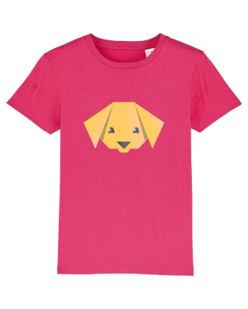 Cute Dog Face - Origami Style Raspberry