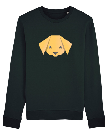 Cute Dog Face - Origami Style Black