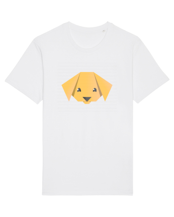 Cute Dog Face - Origami Style White