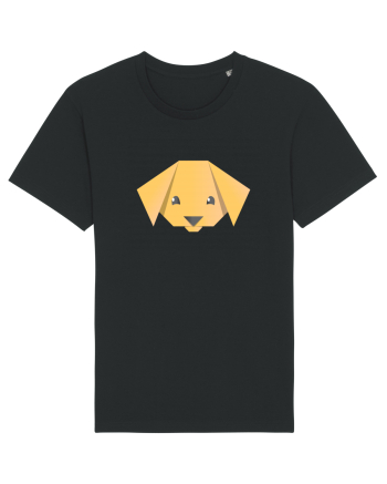 Cute Dog Face - Origami Style Black